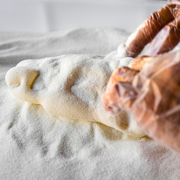 Pinsarella chef Making pinsa dough. Italian Baker